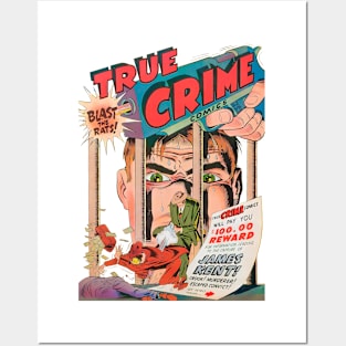 1947 True Comic Crime James Vintage Kent Reward Cover Book Posters and Art